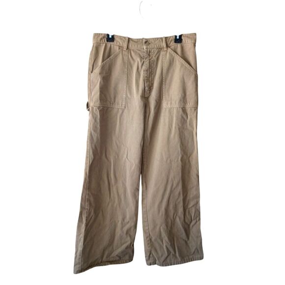 Nili Lotan Tan High Rise Wide Leg Pants Size 12 - Picture 1 of 7